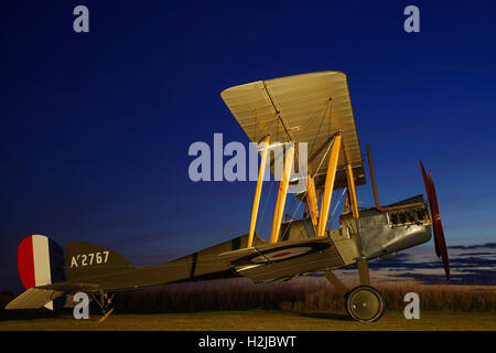 Be2e Replik A`2767 auf dem Flugplatz Stowe Maries, Essex, Stockfoto